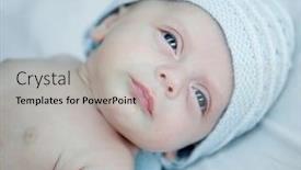  Presentation with baby color - PPT theme enhanced with beautiful blue-eyed baby background and a light gray colored foreground