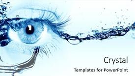  Presentation with water splash - PPT theme consisting of beautiful blue eyes water splash background and a  colored foreground