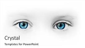  Presentation with baby girl - Cool new slides with beautiful blue eyes backdrop and a white colored foreground