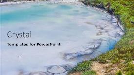  Presentation with hot spring - PPT theme enhanced with beautiful-blue-hot-spring-artist background and a light blue colored foreground