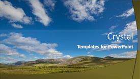  Presentation with tundra - PPT theme featuring beautiful-blue-lake-in-polar background and a teal colored foreground