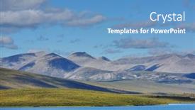  Presentation with tundra - Theme enhanced with beautiful-blue-lake-in-polar background and a teal colored foreground