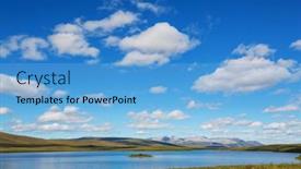  Presentation with tundra - PPT theme enhanced with beautiful-blue-lake-in-polar background and a light blue colored foreground