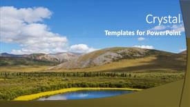  Presentation with tundra - Presentation theme featuring beautiful-blue-lake-in-polar background and a teal colored foreground