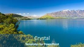  Presentation with new zealand - Colorful slide deck enhanced with beautiful-blue-lake-wakatipu-near backdrop and a ocean colored foreground