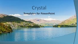  Presentation with new zealand - Slide deck with beautiful-blue-lake-wakatipu-near background and a light blue colored foreground