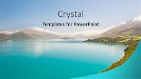  Presentation with new zealand - Cool new theme with beautiful blue lake wakatipu with mighty southern alps mountains on horizon otago region new zealand backdrop and a light blue colored foreground