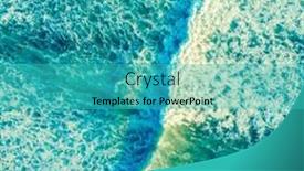 Presentation with blue waves - Slide deck featuring beautiful-blue-ocean-waves-aerial background and a teal colored foreground