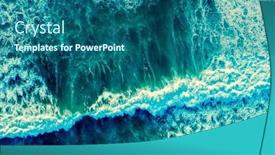  Presentation with ocean surface - PPT theme enhanced with beautiful-blue-ocean-waves-aerial background and a ocean colored foreground