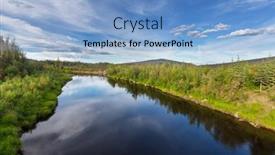  Presentation with coral reefs blue water beautiful sky - Colorful presentation enhanced with beautiful-blue-river-in-alaska backdrop and a light blue colored foreground