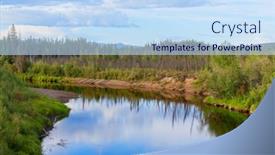  Presentation with river - Beautiful slide set featuring beautiful-blue-river-in-alaska backdrop and a sky blue colored foreground