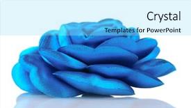  Presentation with blue flow - PPT layouts enhanced with beautiful blue satin flower isolated background and a  colored foreground