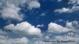  Presentation with sky blue - Colorful presentation theme enhanced with beautiful-blue-sky-with-clouds backdrop and a seafoam green colored foreground