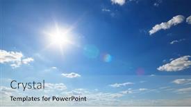  Presentation with sky sun - Presentation theme consisting of beautiful-blue-sky-with-sun background and a  colored foreground