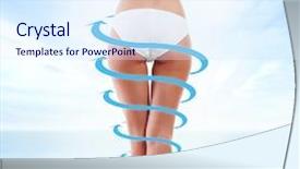  Presentation with body balance - Slide deck with beautiful body with the blue spiral over the sea background healthy eating and water balance concept background and a sky blue colored foreground