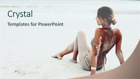  Presentation with tan - Beautiful theme featuring beautiful bohemian styled and tanned backdrop and a sky blue colored foreground