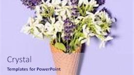  Presentation with ice cream cone - Presentation enhanced with beautiful-bouquet-in-ice-cream background and a sky blue colored foreground