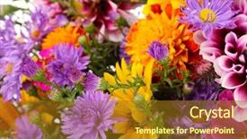  Presentation with bright - Cool new presentation design with beautiful bouquet of bright flowers backdrop and a tawny brown colored foreground