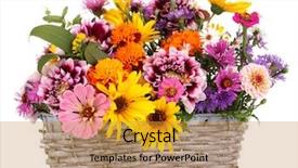  Presentation with bright white - Beautiful presentation featuring beautiful bouquet of bright flowers backdrop and a gold colored foreground