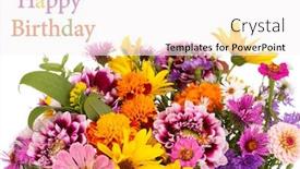  Presentation with bright white - PPT layouts featuring beautiful bouquet of bright flowers in basket isolated on white background and a white colored foreground