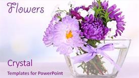  Presentation with flowers vase - Beautiful slide deck featuring beautiful bouquet of bright flowers backdrop and a pink colored foreground