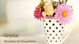  Presentation with color pink - Presentation design consisting of serene view of calm lake background and a  colored foreground.