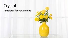  Presentation with flowers vase - Slide set enhanced with beautiful bouquet of flowers background and a white colored foreground