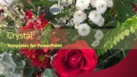  Presentation with flowers vase - Slides having beautiful-bouquet-of-mixed-flowers background and a tawny brown colored foreground