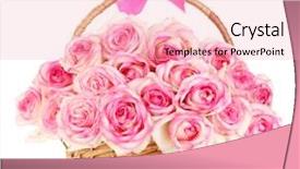  Presentation with pink rose - Slide deck featuring beautiful bouquet of pink roses background and a lemonade colored foreground