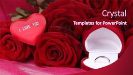  Presentation with pink roses - Colorful PPT theme enhanced with beautiful-bouquet-of-roses backdrop and a wine colored foreground