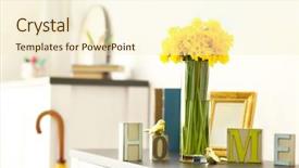  Presentation with narcissus - Beautiful slide deck featuring beautiful bouquet of yellow narcissus backdrop and a  colored foreground
