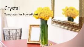  Presentation with narcissus - Audience pleasing PPT theme consisting of beautiful bouquet of yellow narcissus backdrop and a  colored foreground