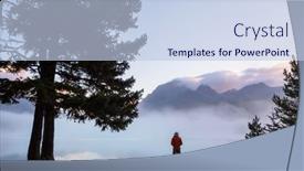  Presentation with spectacular - Presentation enhanced with beautiful-bowman-lake-with-reflection background and a light blue colored foreground