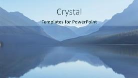  Presentation with spectacular - PPT theme enhanced with beautiful-bowman-lake-with-reflection background and a sky blue colored foreground