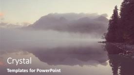  Presentation with spectacular - PPT theme consisting of beautiful-bowman-lake-with-reflection background and a gray colored foreground