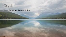 Presentation with spectacular - Slide set enhanced with beautiful-bowman-lake-with-reflection background and a light gray colored foreground