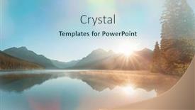  Presentation with spectacular - Slides consisting of beautiful-bowman-lake-with-reflection background and a light blue colored foreground