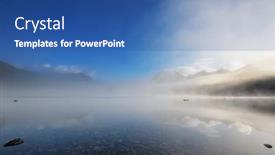  Presentation with spectacular - PPT layouts having beautiful-bowman-lake-with-reflection background and a ocean colored foreground