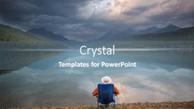  Presentation with spectacular - Slides with beautiful-bowman-lake-with-reflection background and a seafoam green colored foreground