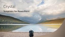  Presentation with spectacular - PPT theme with beautiful-bowman-lake-with-reflection background and a lemonade colored foreground