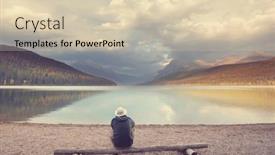  Presentation with montana - Theme having beautiful-bowman-lake-with-reflection background and a soft green colored foreground