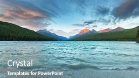  Presentation with spectacular - Beautiful slides featuring beautiful bowman lake with reflection of the spectacular mountains in glacier national park montana usa backdrop and a seafoam green colored foreground