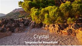  Presentation with dalmatia - Beautiful PPT layouts featuring beautiful-brela-beach-at-adriatic backdrop and a tawny brown colored foreground