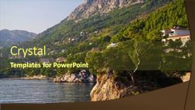  Presentation with dalmatia - Slide set with beautiful-brela-beach-at-adriatic background and a tawny brown colored foreground