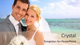  Presentation with beach wedding - Beautiful slide set featuring beautiful bride and groom backdrop and a lemonade colored foreground