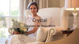  Presentation with looking up at trees from ground - Presentation design having beautiful bride holding bouquet looking background and a coral colored foreground