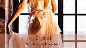  Presentation with wedding white - Presentation design with beautiful-bride-in-white-wedding and a coral colored foreground