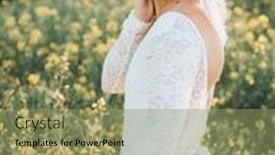 Presentation with wedding white - Colorful theme enhanced with beautiful-bride-outdoor-happy-girl backdrop and a coral colored foreground