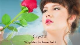  Presentation with shooting - PPT theme having beautiful bride with rose in studio shooting background and a lemonade colored foreground