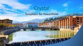  Presentation with dam - Theme featuring beautiful-bridge-and-dam background and a light blue colored foreground